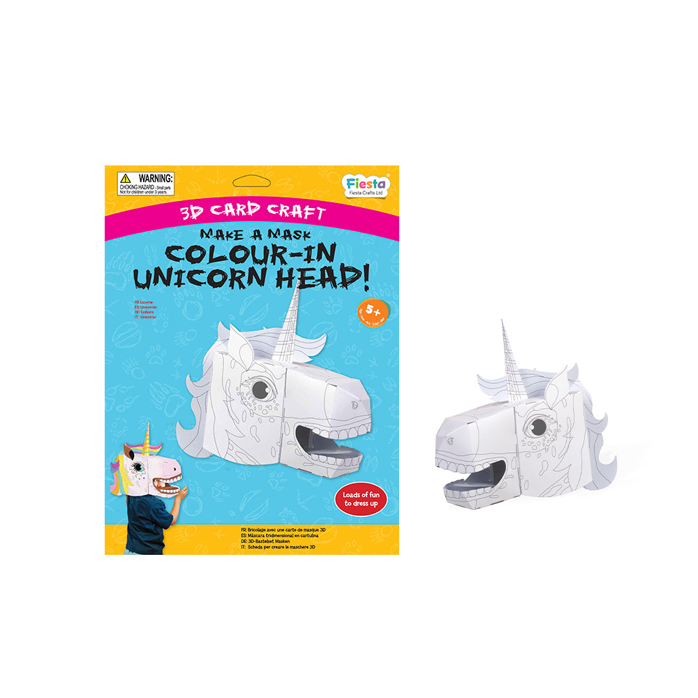 Unicorn Colour-in 3D Mask Card Craft