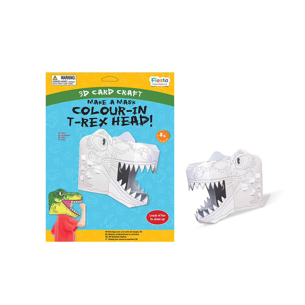 T-Rex Colour-in 3D Mask Card Craft